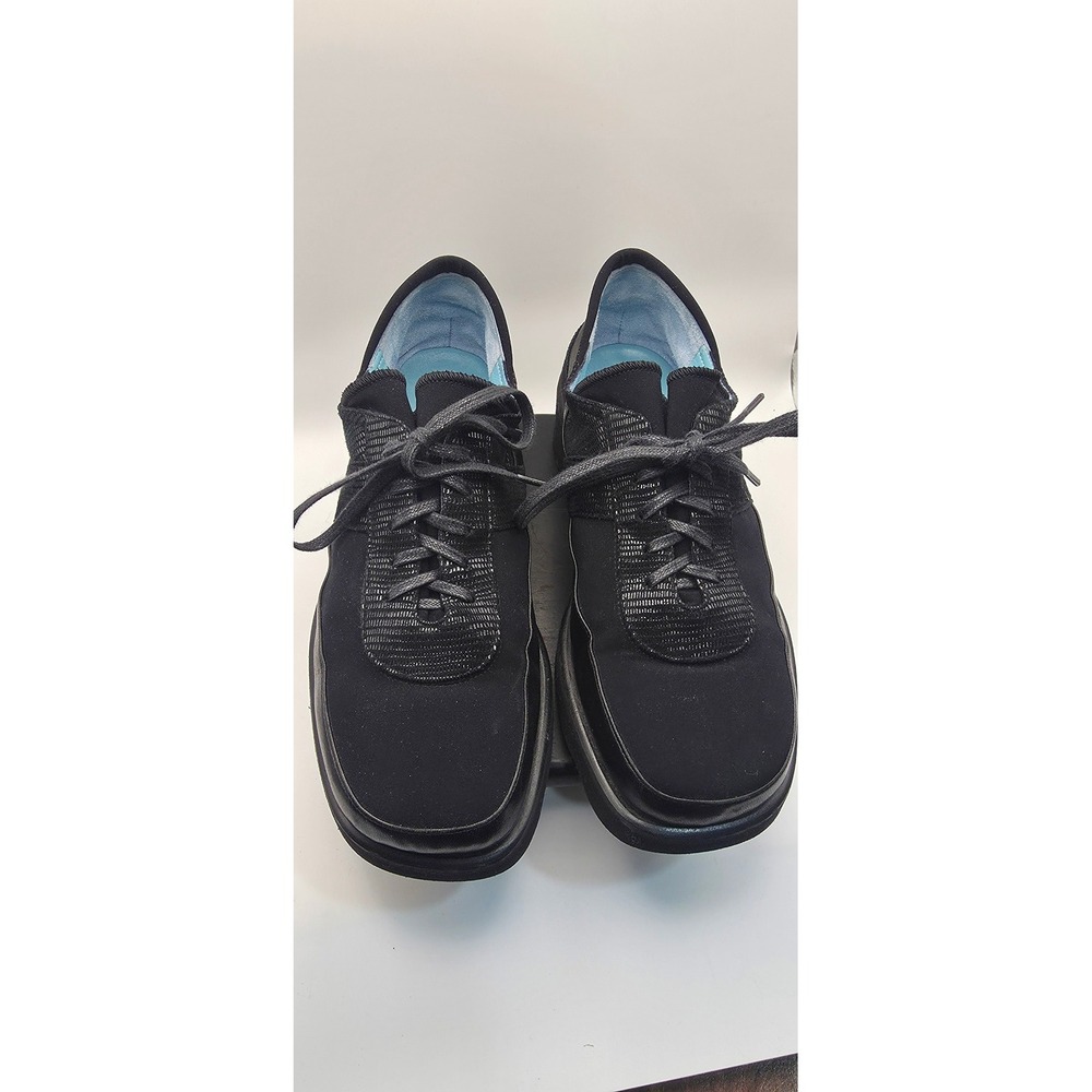Thierry Rabotin Womens Black Microfiber Leather Lace Up Platform Shoes Size 36